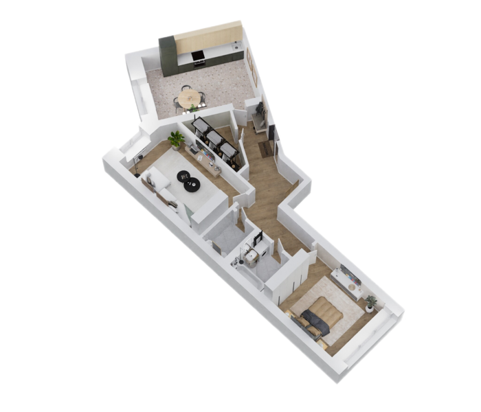 2-комнатная квартира 3D