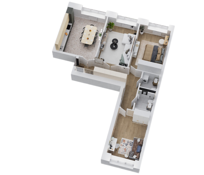 3-комнатная квартира 3D
