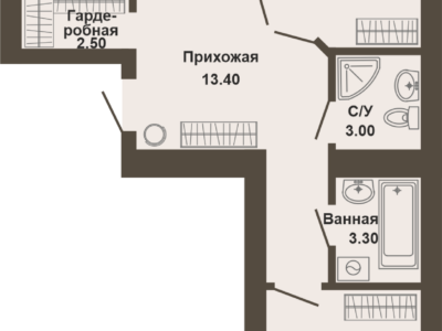 2-комнатная квартира, 67,5 кв.м.