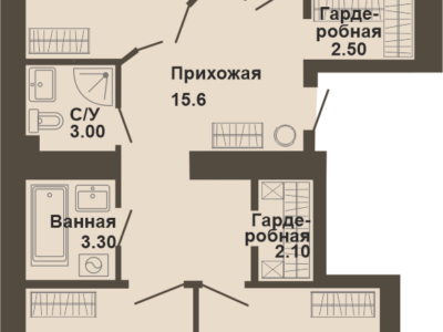 3-комнатная квартира, 88,8 кв.м.